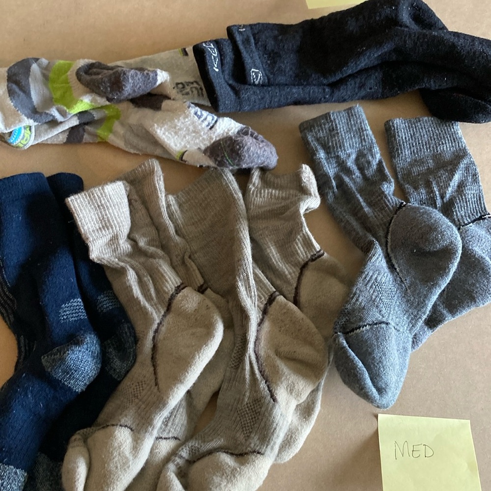Wool socks (8 pairs!) - assorted brands Size Medium